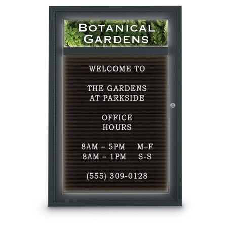 United Visual Products Indoor Enclosed Combo Board, 42"x32", Gold Frame/Blue & Cinnabar UVCB4232G-BLUE-CINNABA
